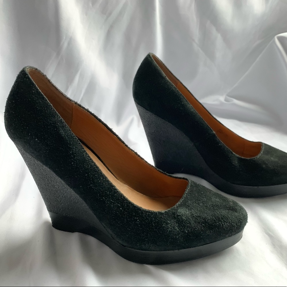 KORS by Michael Mors Black Suede Closed Toe Wedges